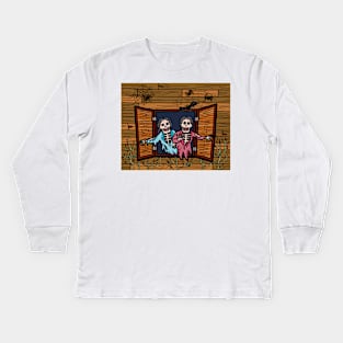 Halloween Ghost Haunted House Kids Long Sleeve T-Shirt